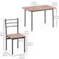 5 Piece Dining Table Set for 4, Space Saving Kitchen Table and 4 Chairs, Rectangle, Steel Frame for Dining Room, Oak
