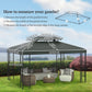 13' x 10' Gazebo Replacement Canopy 2 Tier Top UV Cover Pavilion Garden Patio Outdoor, Deep Grey (TOP ONLY)