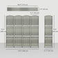 6 FT Privacy Screen, 4 Panel Room Divider with Shelves for Living Room Bedroom Home Office, Grey