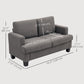 54.3" Loveseat Sofa, 2 Seater Sofa with Removable Cushions, Small Couch with Solid Wood Frame for Living Room, Dark Grey