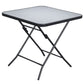 30" Square Outdoor Dining Table, Foldable Patio Table with Umbrella Hole, Water-Grain Glass Top Coffee Table for Balcony, Poolside, Black