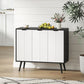 Modern Sideboard and Buffet, Dining Room Cabinet with Adjustable Shelves and 3 Doors, Black