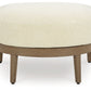 Serene Bay - Dark Brown / White - Ottoman With Cushion