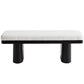 End-of-Bed Bench with Velvet Upholstery and High‑Density Foam Seat, Modern Ottoman with Rubberwood Legs, 47'' L x 17'' W x 17'' H, Black
