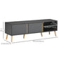 TV Stand for TVs up to 55", TV Cabinet with Shelves and Cable Holes, Entertainment Unit for Living Room, Dark Grey