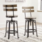 Lesterton - Light Brown / Black - Swivel Barstool (Set of 2)