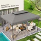 13' x 10' Gazebo Replacement Canopy, Gazebo Top Cover with Double Vented Roof for Garden Patio(TOP ONLY), Grey