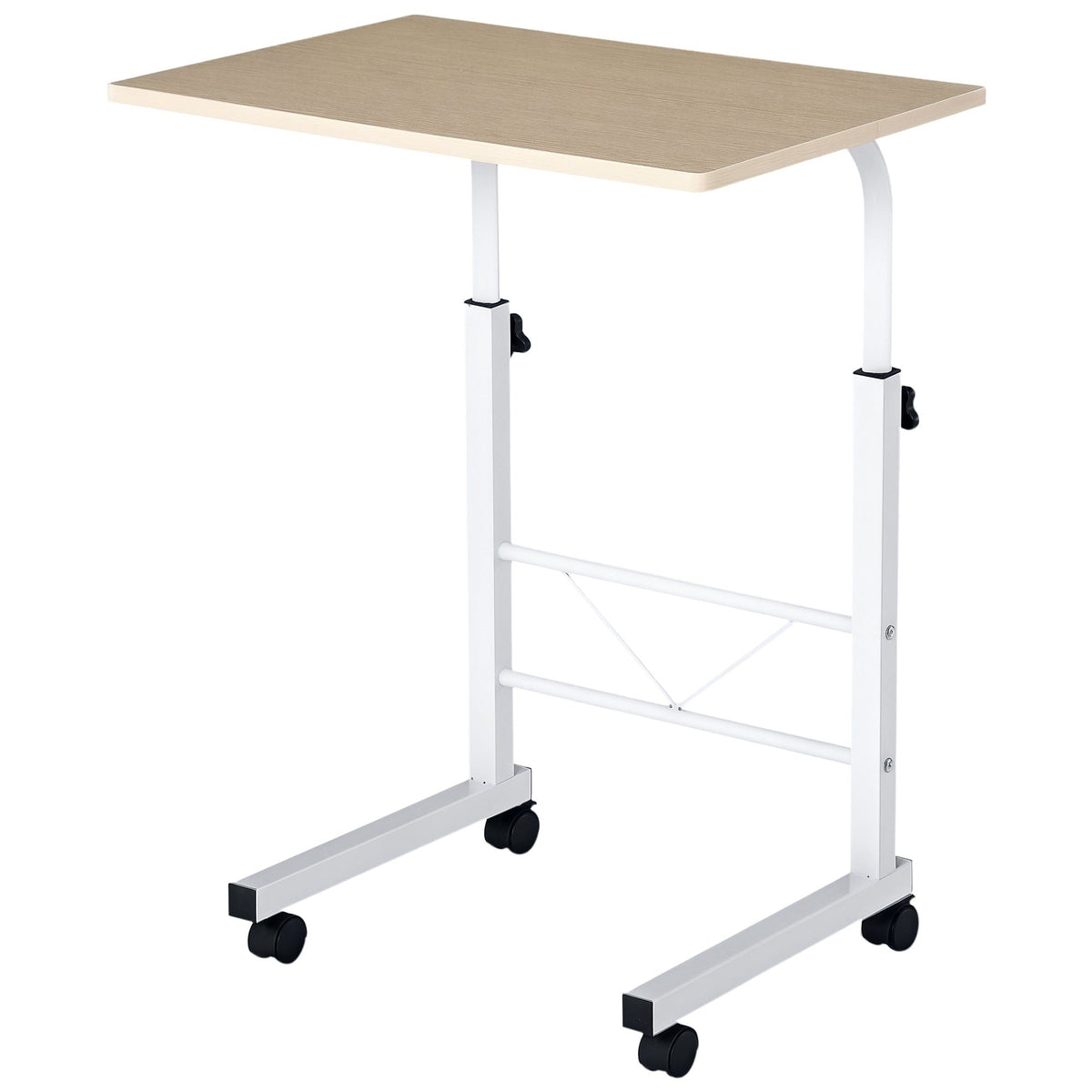 Mobile Standing Desk with Adjustable Height - Natural Wood
