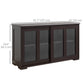 Modern Kitchen Sideboard, Stackable Storage Cabinet, Sliding Glass Door Console, Cupboard Serving Buffet for Kitchen & Dining Room, Coffee