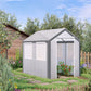 8' x 6' x 7.5' Heavy-duty Walk-in Greenhouse Outdoor Vegetable Plants Growing Warm House Seed Plant Growth Tent Polytunnel Shelter White