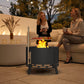 Outdoor Fire Pit, Round Firepit with Grill Grate, Fire Bowl with Ash Catcher and Poker for Backyard Camping Bonfire Picnic, Black