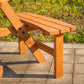 6 Person Round Picnic Table Bench Set with Umbrella Hole, Wood Patio Table with 3 Built-in Benches for Garden, Deck, Backyard, Brown