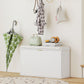 Entryway Bench with Padded Seat and Flip-Drawers, Holds up to 265lbs, Shoe Storage Bench for 8 Pairs of Shoes, White