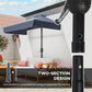 7.5ft Half Umbrella Semi Patio Parasol with Crank Handle, Top Vent for Garden, Balcony- NO BASE INCLUDED, Dark Blue