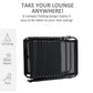 Outdoor Folding Chaise Lounge, Reclining Lounge Chair with Adjustable Backrest and Removable Pillow, Black