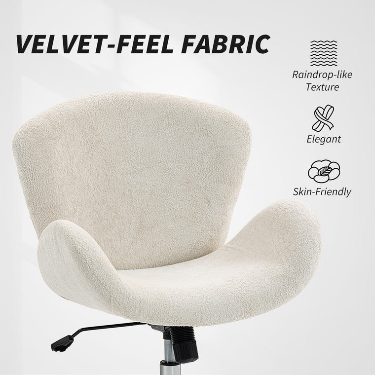 Velvet Swivel Office Chair with Bucket Seat