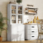 71" Bookcase Storage Cabinet with Doors, Modern Tall Bookshelf with 2 Adjustable Shelves, Display Unit for Study, Living Room, Home Office, White
