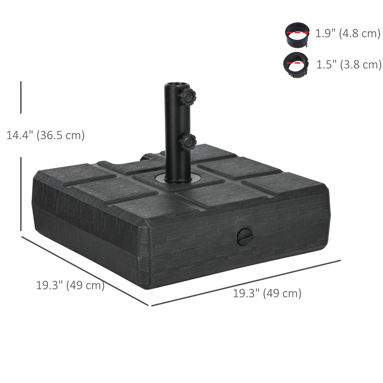 Black Fillable Umbrella Stand for 1.5-1.9" Poles