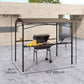 8' x 5' Hardtop Grill Gazebo, Outdoor BBQ Gazebo with PC Board Roof, BBQ Canopy Gazebo with 2 Side Shelves and 10 Hooks
