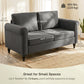 Vintage Loveseat, Upholstered Love Seat Furniture, Chenille-feel Fabric 2 Seater Sofa Couch with Rolled Arms, Gourd-Shaped Rubber Wood Legs for Living Room, Dark Grey