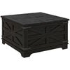 Farmhouse Square Coffee Table with Hidden Storage - Black