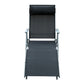 Outdoor Folding Chaise Lounge Chair Steel Portable Recliner with 7 Adjustable Backrest Positions, Red
