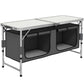 Outdoor Aluminum Folding Picnic Table Height Adjustable with Storage Organizer BBQ Camping