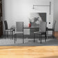 Set of 4 Modern Dining Chairs, Tufted High Back Side Chairs with Upholstered Seat, Steel Legs for Living Room, Kitchen