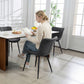 Dining Chairs Set of 4, PU Leather Upholstered Kitchen Chairs with Backrest and Steel Legs, Black