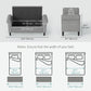 50 Inches Storage Ottoman, Upholstered Bedroom Bench with Rolled Arms and Button Tufted Storage, Light Grey