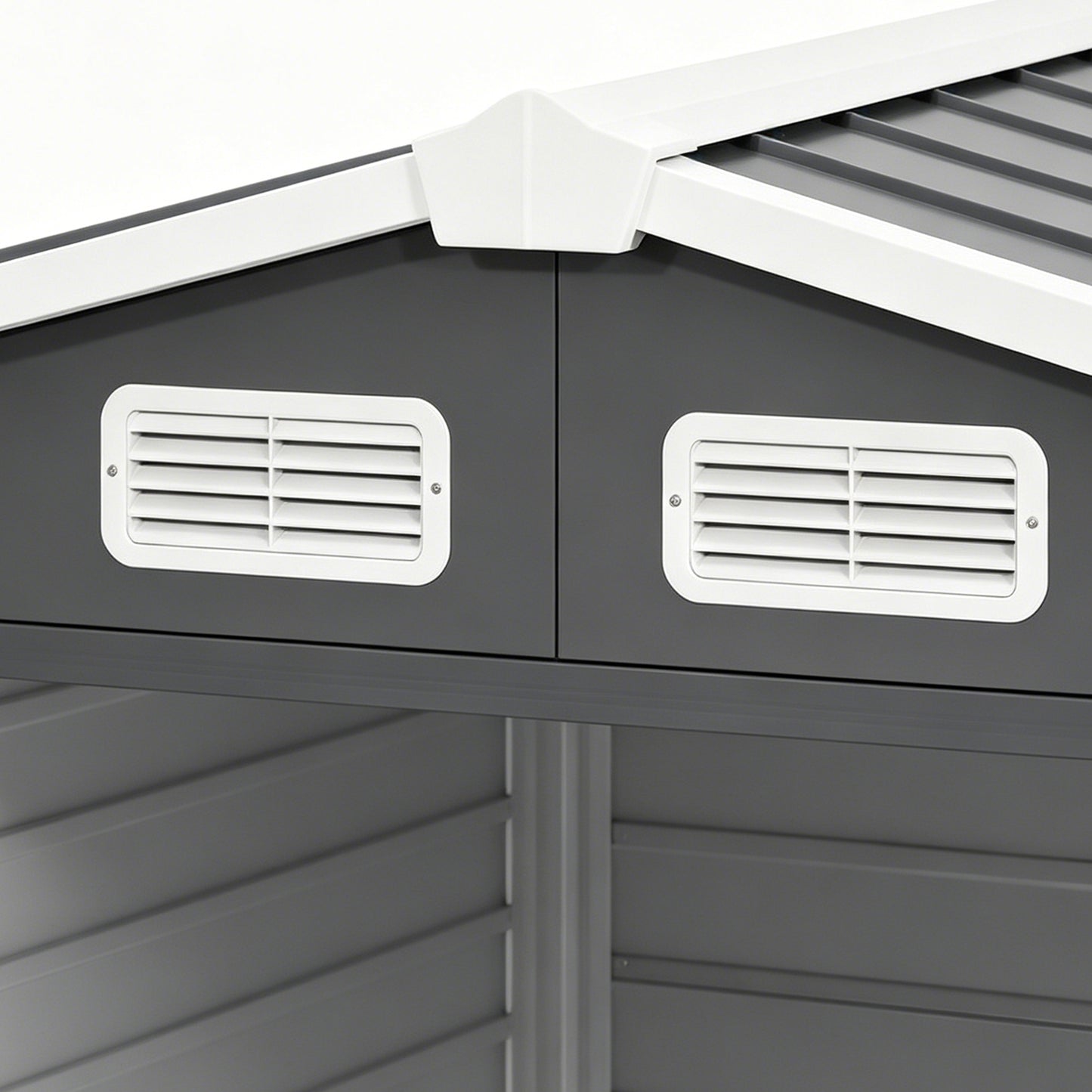 7' x 4' Outdoor Storage Shed, Metal Garden Shed with Lockable Doors and Gloves for Backyard, Garden, Patio, Dark Grey