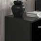 Bedside Table Set of 2, Modern Nightstand with Drawers and High Gloss Fronts, Night Table for Bedroom, Black