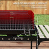Red Charcoal BBQ Trolley with Adjustable Height & Ash Catcher