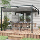 10' x 7' Lean To Pergola, Metal Pergola with Retractable Roof for Grill, Garden, Patio, Deck