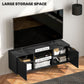 TV Stand with Storage for 55 Inch TV, Modern TV Cabinet with 2 Open Shelves and 2 Cabinets for Living Room, Black