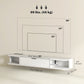 47" Floating TV Stand for TVs up to 50 Inch, Wall Mounted Media Console with Flip Drawer and 2 Open Shelves, White