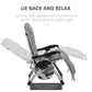 Folding Garden Chairs Set of 2, Reclining Zero Gravity Chair, Sun Lounger with Cushion and Headrest, Khaki