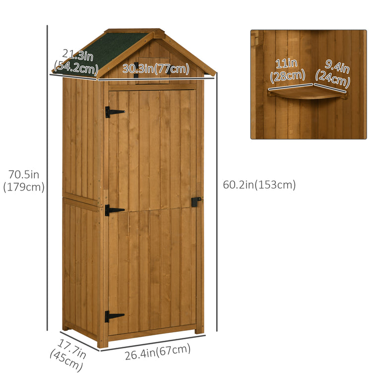 30" x 21" x 71" Tool Shed with Tiered Shelves