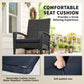 Outdoor Rocking Chair, Patio Wicker Chair Removable Cushion, High Back and Armrests for Porch Balcony, Navy Blue