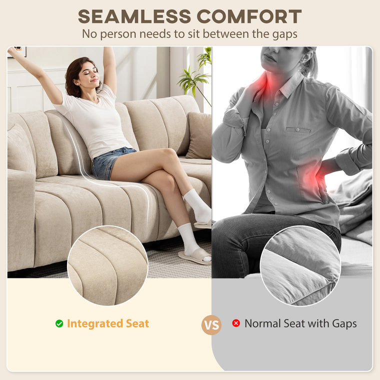 3-Seater L-Shaped Sectional with Changeable Chaise