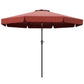 8.5 ft Outdoor Market Table Umbrella, Round Patio Umbrella with Tilt and Crank for Garden, Backyard, Deck, Wine Red