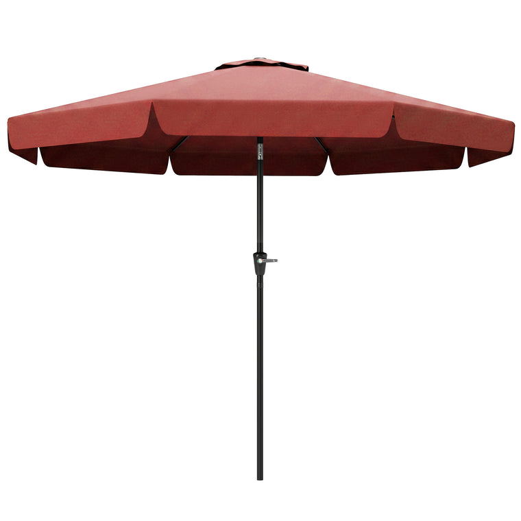 8.5ft Wine Red Round Market Table Umbrella with Tilt & Crank
