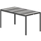 Outdoor Dining Table for 4-6, 59" Outdoor Patio Table with Metal Legs, Wood-Effect Top, Grey
