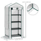Mini Greenhouse with Screen Roof, Portable Small Greenhouse with Roll-Up Zipper Door