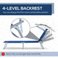 Outdoor Lounge Chair, Adjustable Folding Chaise Lounge, Tanning Chair with Sun Shade for Beach, Camping, Hiking, Backyard, Light Grey
