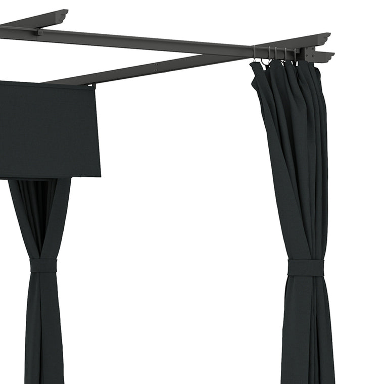 10' x 13' UPF30+ Pergola Sun Shade Shelter with Curtains