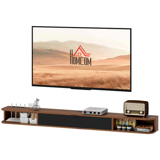 71" Floating TV Stand with Flip Drawer - Walnut