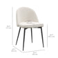 Set of 2 Mid-Back Dining Chair, Mid-Back Velvet-touch Upholstery Kitchen Chair for Living Room Dining Room, Cream White