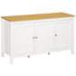 Sideboard Buffet Cabinet with Doors - White and Natural