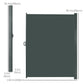 118" x 79" Retractable Side Awning Patio Outdoor Folding Privacy Screen with Resistance to UV Rays & Wind, Grey